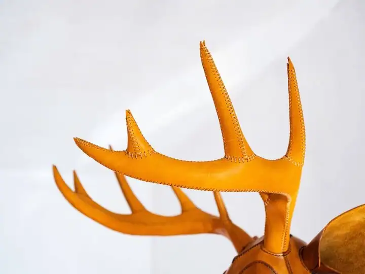 Leather Deer Head Wall Mount