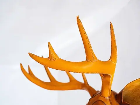 Leather Deer Head Wall Mount